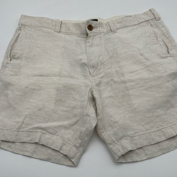 J.Crew Linen Shorts Size W34 7” Beige - Picture 1 of 14